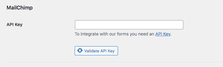 粘贴您的Mailchimp API密钥