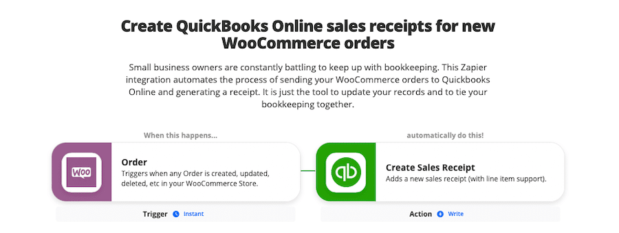 为新的WooCommerce订单创建QuickBooks在线销售收据