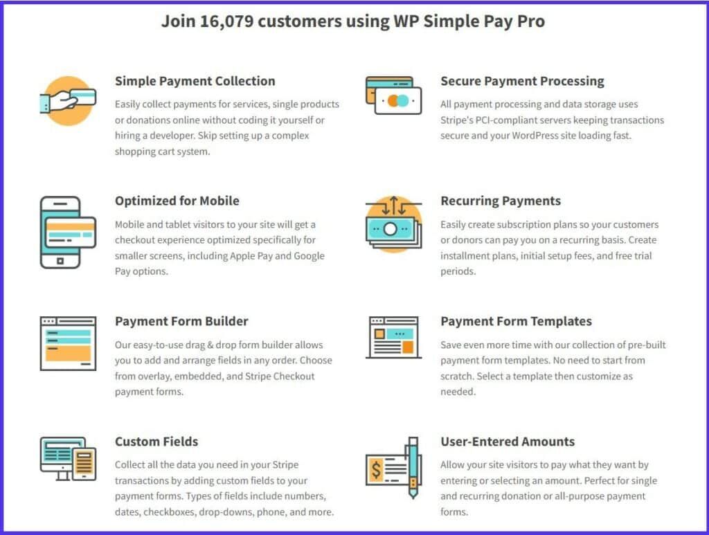WP Simple Pay特征
