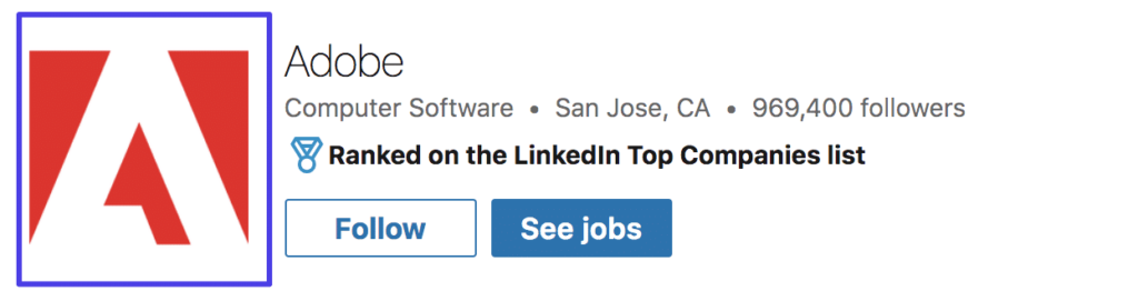 Adobe LinkedIn徽标