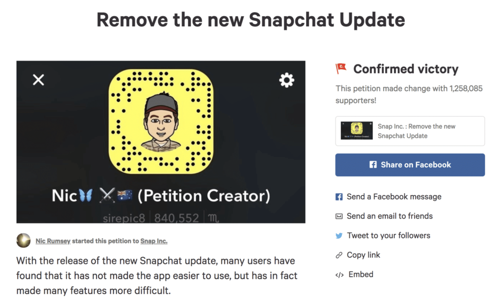 糟糕的Snapchat更新