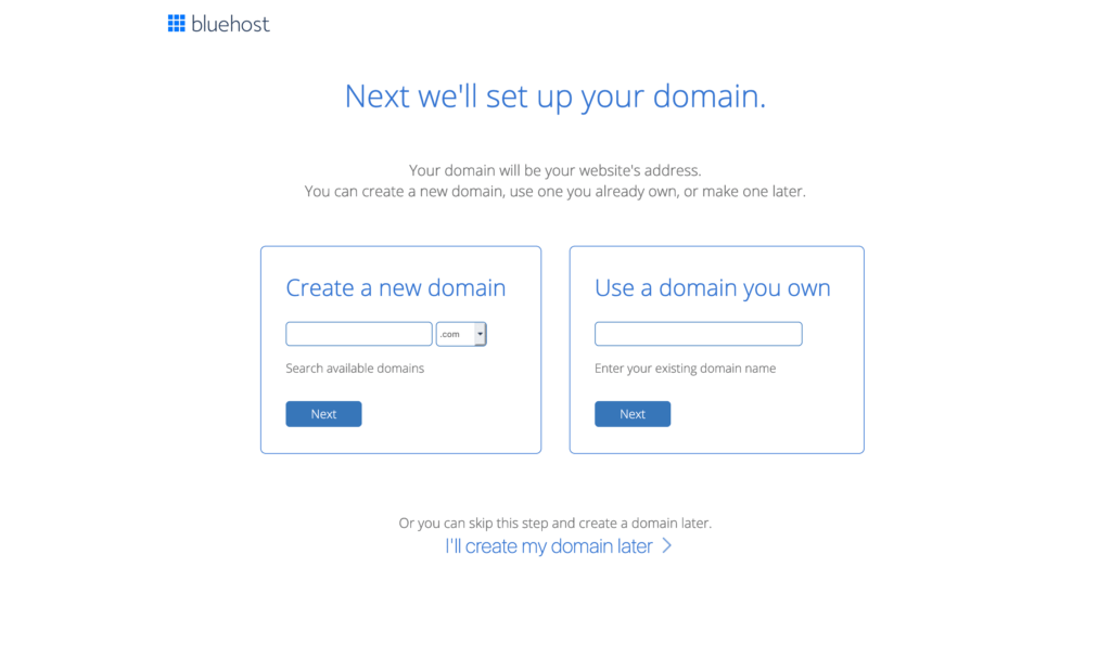 bluehost创建域名或者添加域名