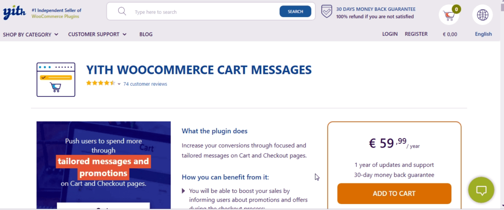 YITH WooCommerce Cart Messages