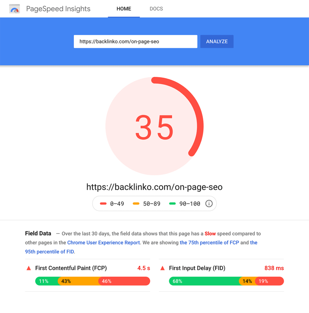 google page speed insights-低分数