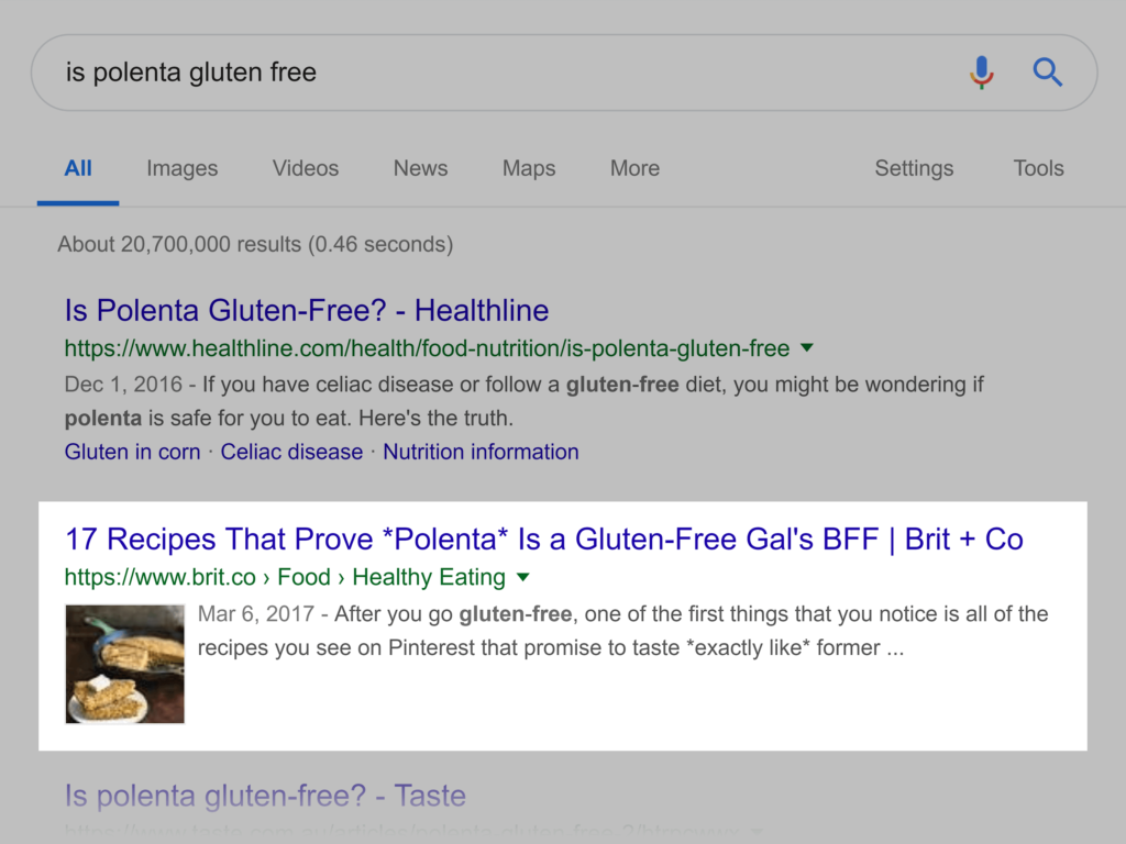 谷歌关于polenta的搜索结果