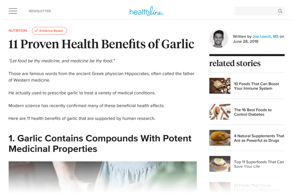 healthline网站文章