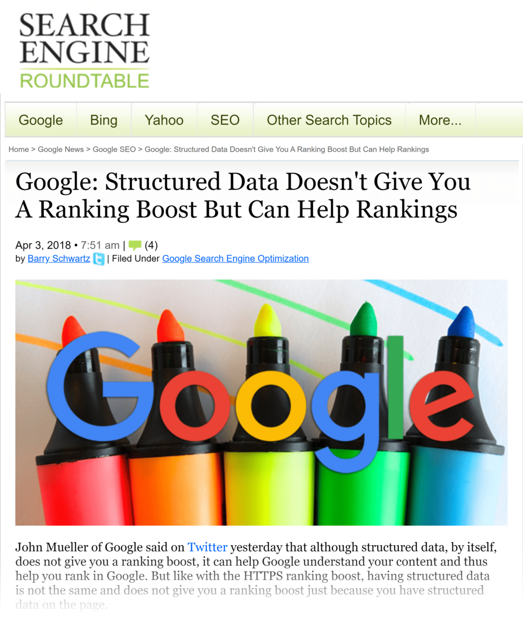 seroundtable谷歌结构化数据排名因子