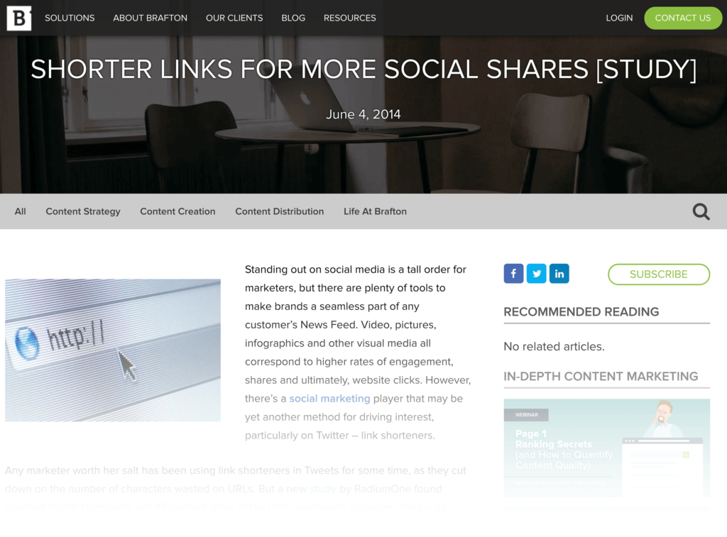 短URL与更多的社交分享相关
