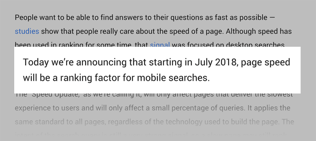 网站速度是谷歌排名的一个因素