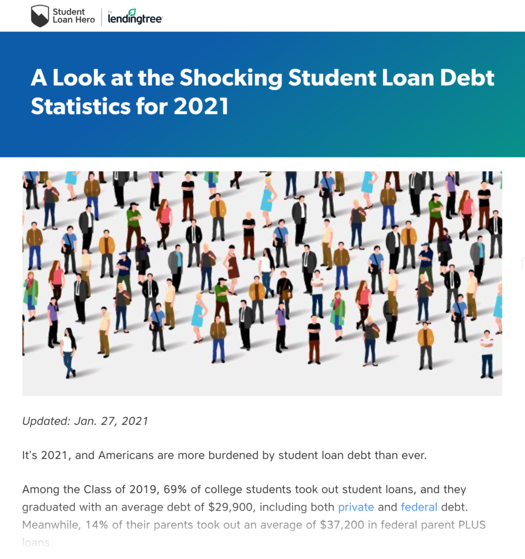 studentloanhero助学贷款债务统计