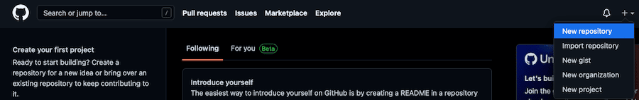 在GitHub上创建一个仓库