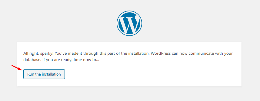 运行WordPress安装