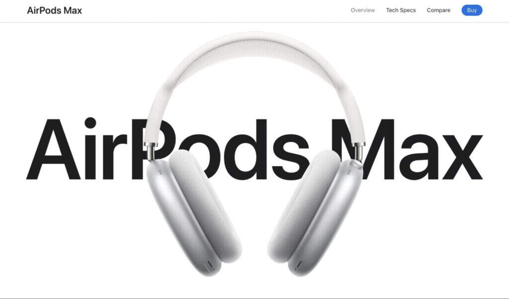 产品着陆页示例：apple airpods max