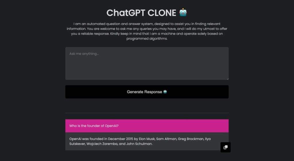 完整的ChatGPT克隆应用