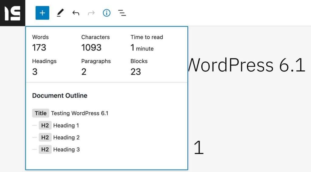 WordPress 6.1中的 "详细信息 "弹出窗口