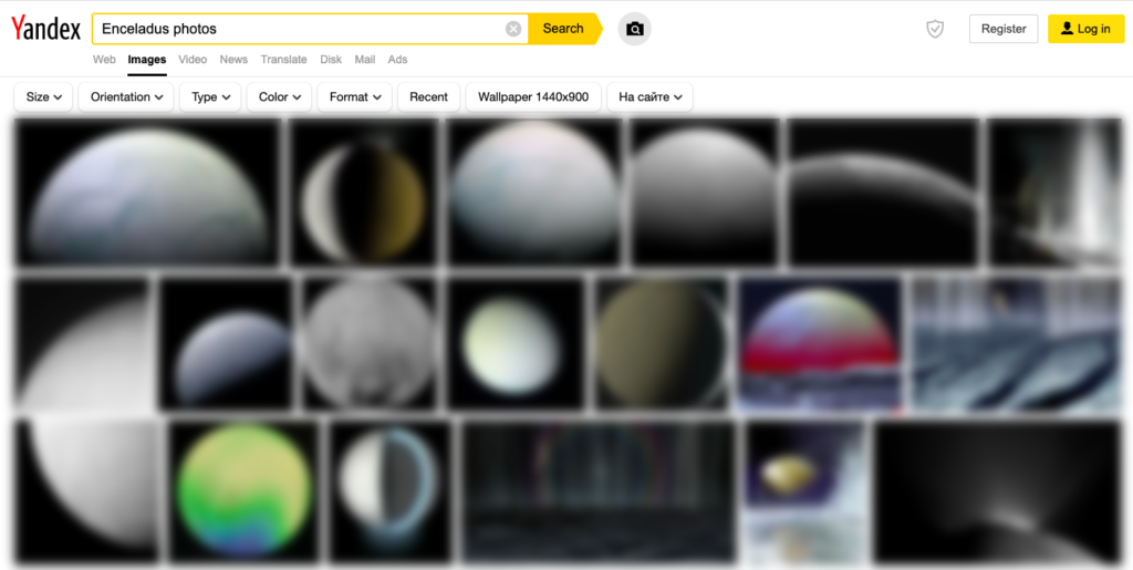 Yandex图片搜索[Enceladus photos]的截图