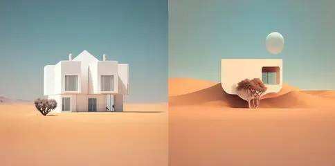 沙漠中的豪宅，极简主义