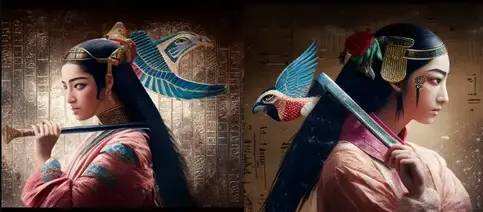 [女性忍者的图像提示]古埃及艺术