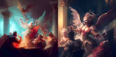 天使和恶魔的聚会，洛可可艺术