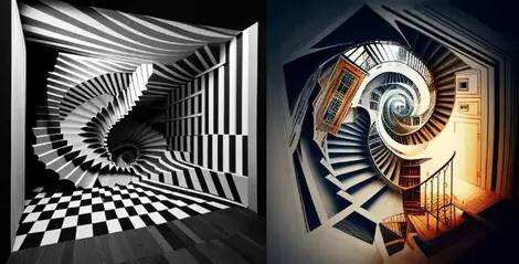 公寓楼梯，光学艺术