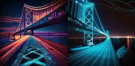 旧金山大桥激光路径
