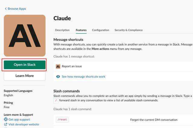 添加Claude应用到Slack账户