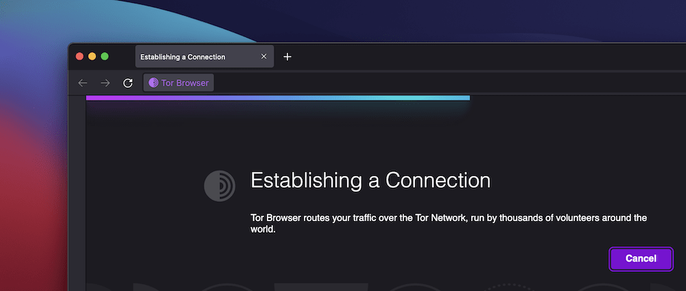 使用Tor浏览器建立一个连接