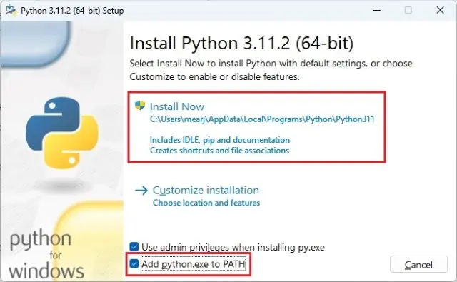 在Windows上安装Python