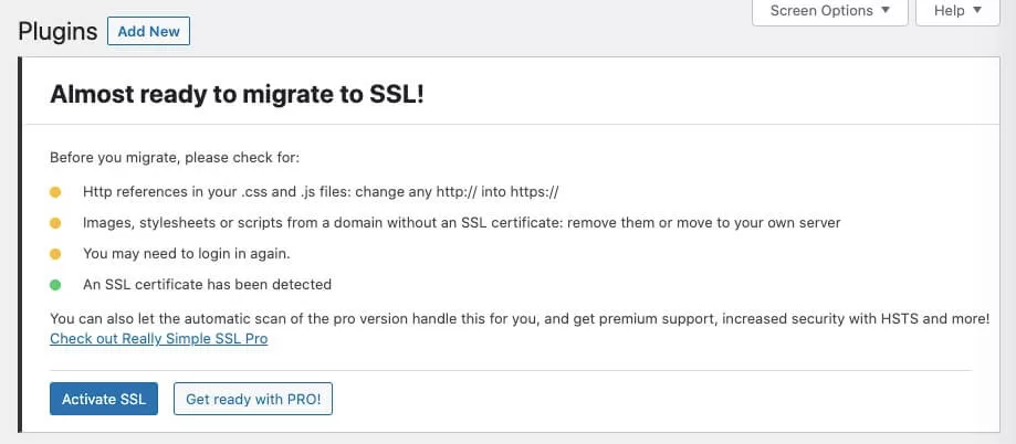 激活Really Simple SSL