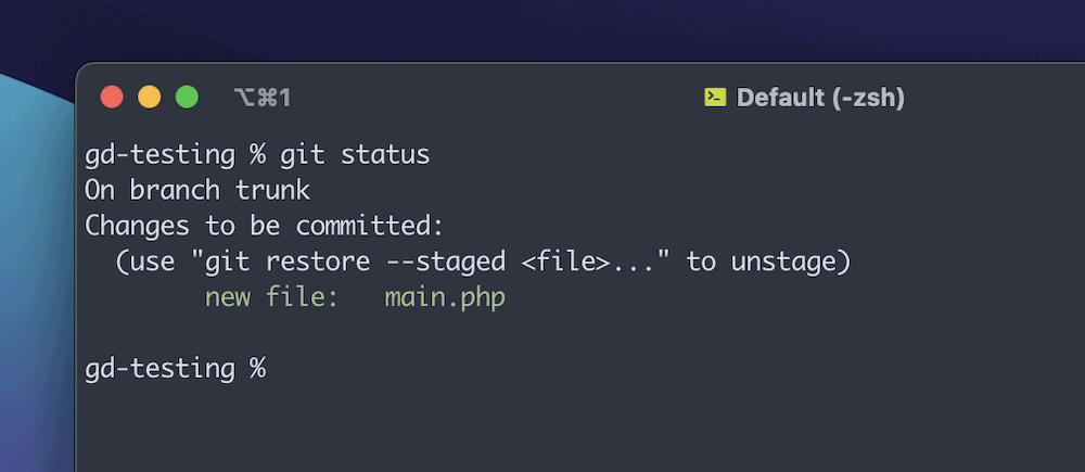 Git 会在状态输出中告诉您如何解除文件缓存