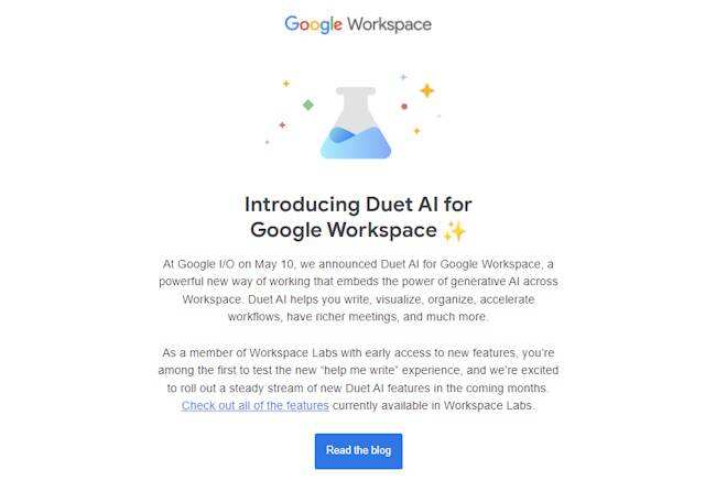 Duet AI for Google Workspace