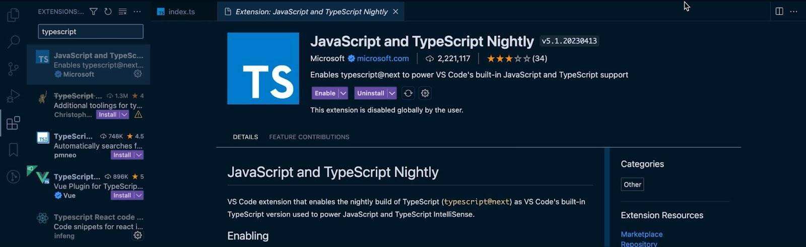 VS 代码 TypeScript 扩展