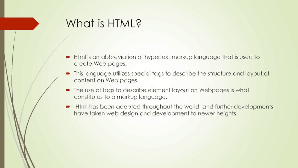 定义 html 的四个要点
