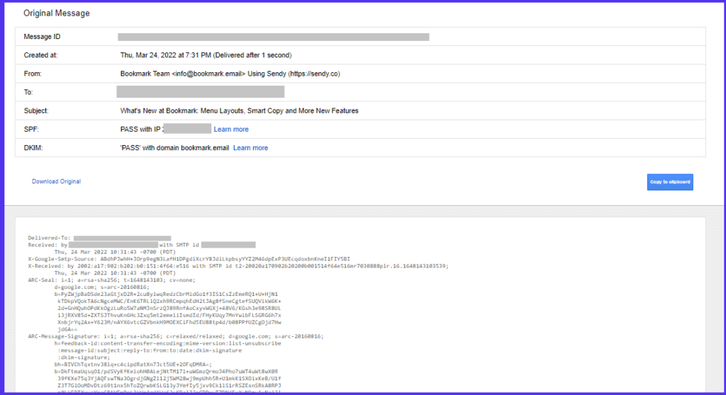Gmail 电子邮件标头