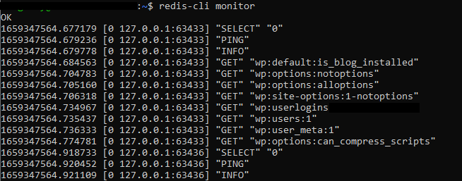 使用 redis-cli 在终端监控服务器请求