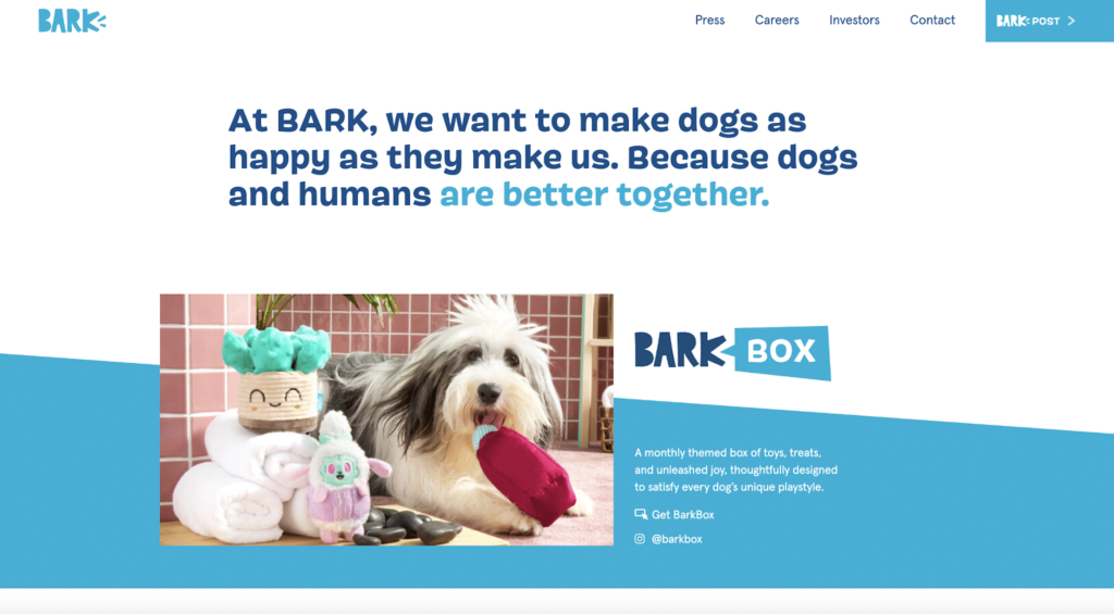 BarkBox 关于我们页面