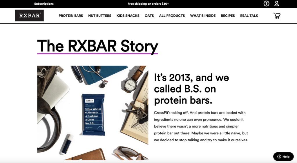 RXBAR 关于我们页面