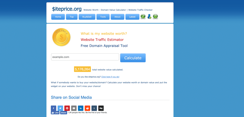 Siteprice 网站价值计算器