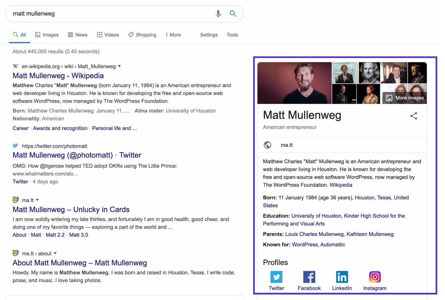 搜索 Matt Mullenweg