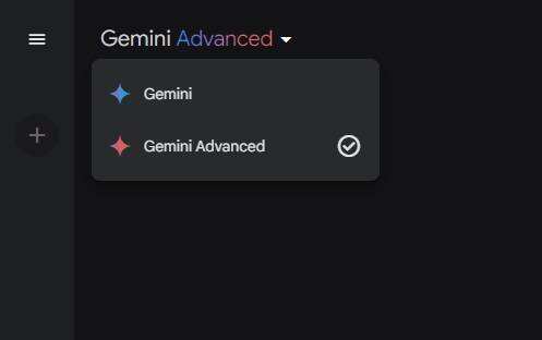 选择 "Gemini Advanced"