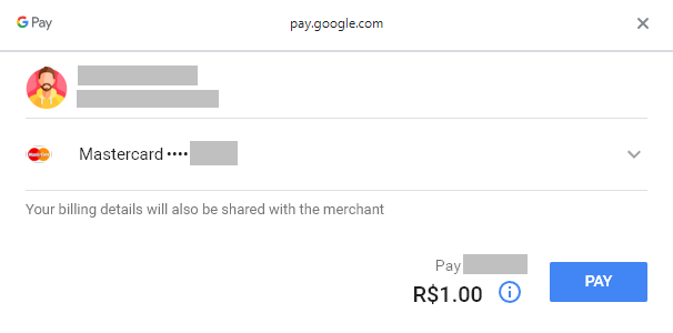 使用 Google Pay 时的 Stripe 流程