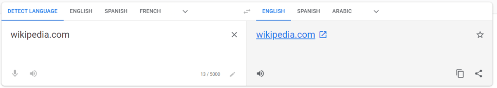 在 Google 翻译中输入网址，翻译整个网站。