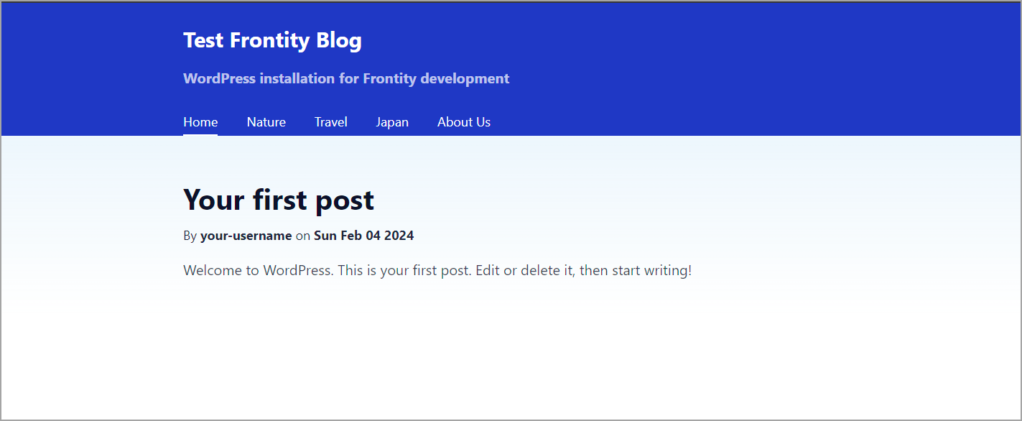 Frontity 网站连接到本地 WordPress 安装
