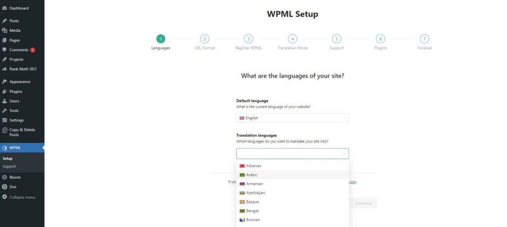WPML 安装向导