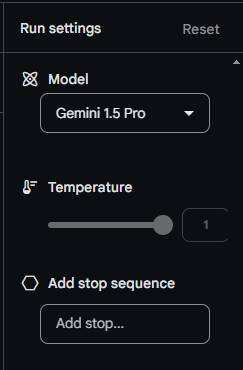 选择 "Gemini 1.5 Pro" 模型